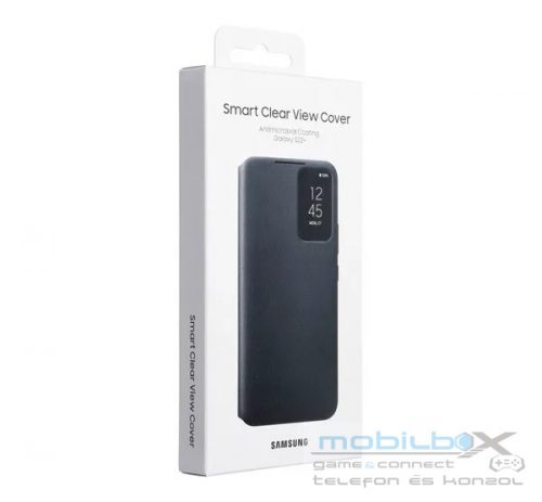 Samsung Galaxy S22+ fekete Smart Clear View Cover, csomagolássérült