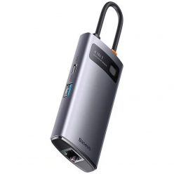   Baseus Metal Gleam Series 4 az 1-ben hub, HDMI, USB-C - 3x USB 3.0 + Ethernet