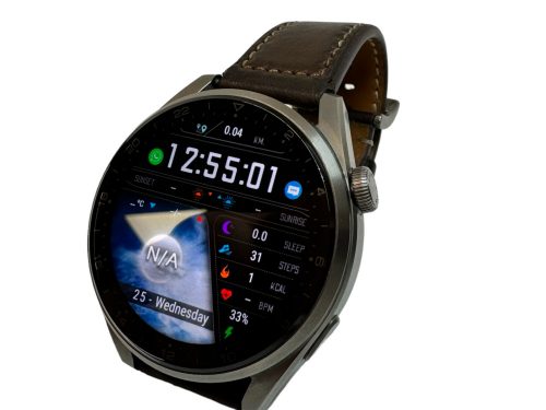 Huawei Watch 3 Pro , bőr szíjjal