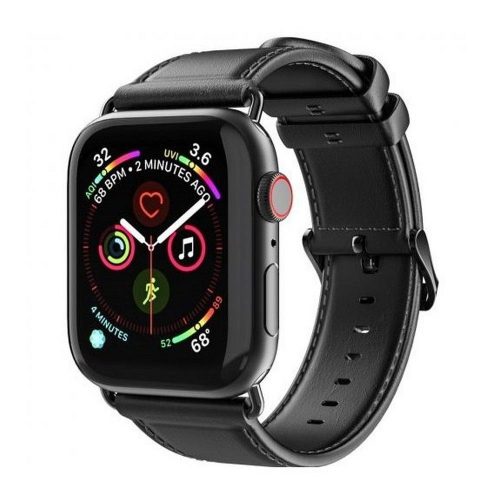 Dux Ducis Apple Watch óraszíj , valódi bőr 38/40/41mm fekete MÁGNESES