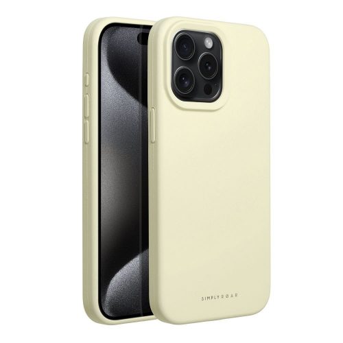 Iphone 15   , Roar Simply szilikon tok , light yellow