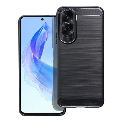 Honor 90 lite carbon  szilkon hátlaptok  kameralencsevédős fekete 