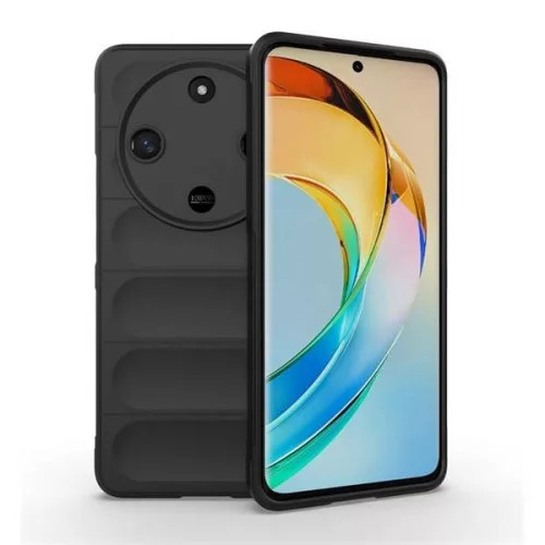 Honor Magic 6 Lite X9b szilikon tok, ütésálló, 3D minta, kameralencsevédelem  fekete