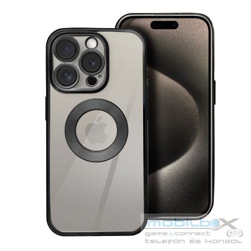 Iphone 16 Pro Glam Case Kameralencsevédős, MagSafe, erősített szélű, fekete