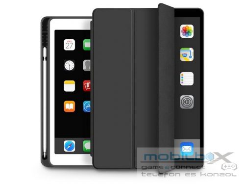 Apple iPad Air 4 / 5 (2020/2022) 10.9 / iPad Air 6 (2024) 11.0 tablet tok (SmartCase) on/off funkcióval, Apple Pencil tartóval - Tech-Protect - fekete (ECO     csomagolás)