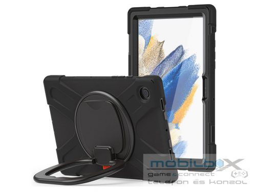 Samsung X200/X205 Galaxy Tab A8 10.5 ütésálló tablet tok 360 fokos védelemmel,  4H kijelzővédő üveggel - Tech-Protect X-Armor - fekete (ECO csomagolás)