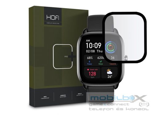 HOFI Hybrid Pro+ Glass üveg képernyővédő fólia - Amazfit GTS 4 Mini - fekete