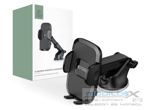 Tech-Protect műszerfalra / szélvédőre helyezhető PDA/GSM autós tartó            -Tech-Protect Universal Windshield Dashboard Car Mount V3W-D/B - fekete