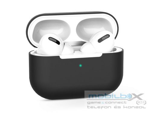 Szilikon védőtok Apple AirPods Pro 1/2 fülhallgatóhoz - fekete - ECO csomagolás