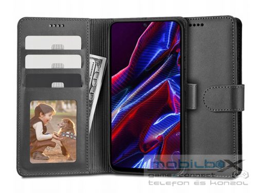 Xiaomi Redmi Note 12 5G/Poco X5 5G oldalra nyíló tok - Tech-Protect Wallet Book Flip - fekete