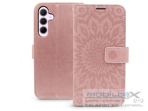 Samsung SM-A356 Galaxy A35 5G oldalra nyíló tok - Mezzo Book Flip - mandala rosegold