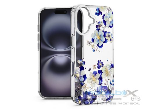 Haffner IMD Floral szilikon tok - Apple iPhone 16 - átlátszó