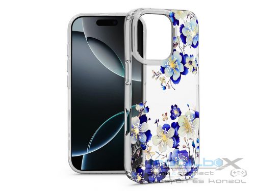 Haffner IMD Floral szilikon tok - Apple iPhone 16 Pro - átlátszó