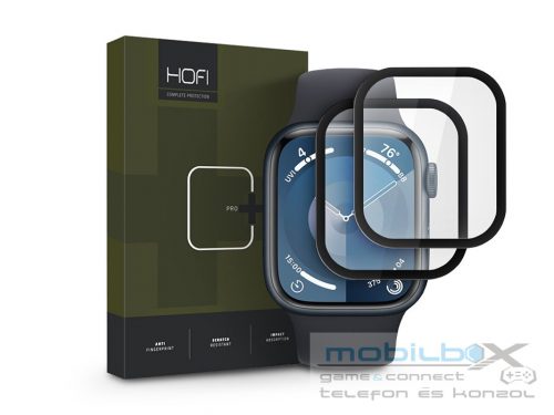 HOFI Hybrid Pro+ Glass - Apple Watch Series 7 / 8 / 9 (45 mm) üvegfólia - 2 db/cs - fekete