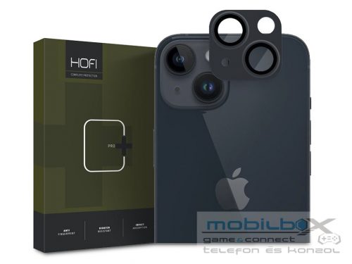 HOFI FullCam Pro+ hátsó kameralencse védő edzett üveg + alu kameravédő borító - Apple iPhone 15/15 Plus - fekete