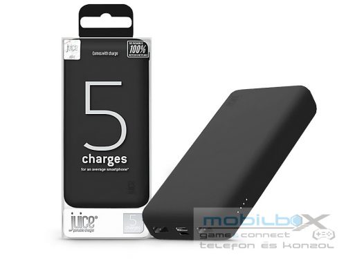 Juice hordozható külső akkumulátor / power bank - 15.000 mAh - Juice ECO 5 - 2xUSB + Type-C - fekete