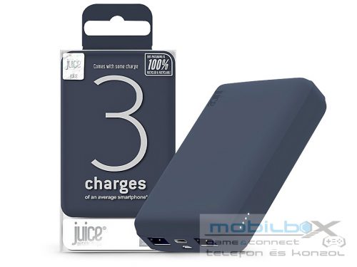 Juice hordozható külső akkumulátor / power bank - 10.000 mAh - Juice ECO 3 -    2xUSB +Type-C - sötétkék