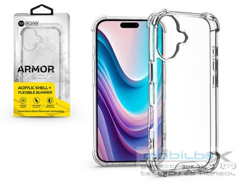 Roar Armor Gel szilikon tok - Apple iPhone 16 Plus - átlátszó