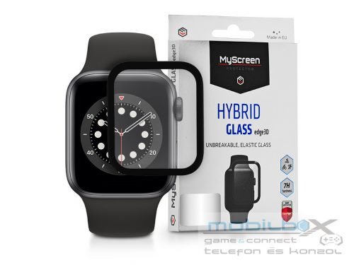 Apple Watch Series 6/SE (44 mm) üveg képernyővédő fólia - MyScreen Protector Hybrid Glass Edge 3D - 1 db/csomag - fekete