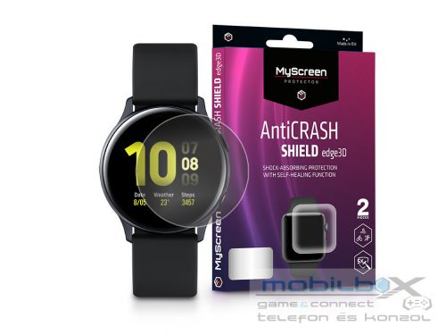 Samsung Galaxy Watch Active 2 (44 mm) ütésálló képernyővédő fólia - MyScreen    Protector AntiCrash Shield Edge3D - 2 db/csomag - átlátszó