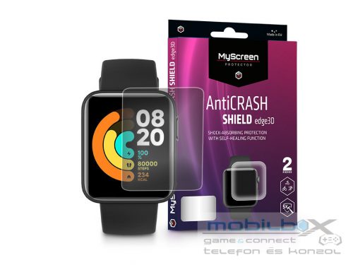 Xiaomi Mi Watch Lite ütésálló képernyővédő fólia - MyScreen Protector AntiCrash Shield Edge3D - 2 db/csomag - átlátszó