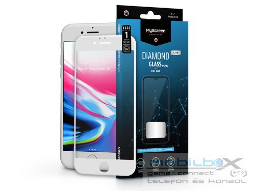 Apple iPhone 6/iPhone 6S edzett üveg képernyővédő fólia - MyScreen Protector    Diamond Glass Lite Edge2.5D Full Glue - fehér