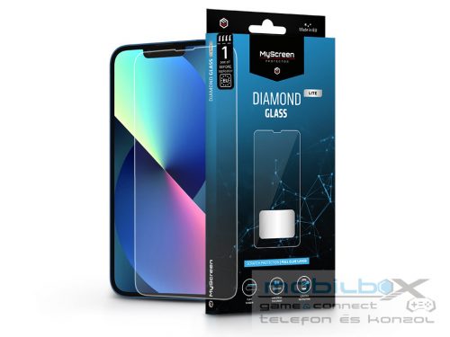 Apple iPhone 13/13 Pro/14/14 Pro edzett üveg képernyővédő fólia - MyScreen      Protector Diamond Glass Lite Full Glue - átlátszó