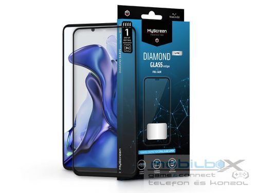 Xiaomi 11T/11T Pro edzett üveg képernyővédő fólia - MyScreen Protector Diamond  Glass Lite Edge2.5D Full Glue - fekete