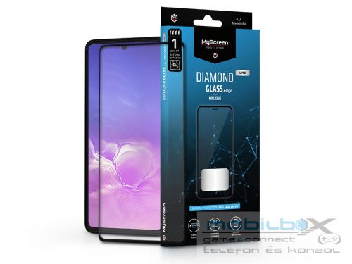 Samsung G770F Galaxy S10 Lite/A915F Galaxy A91 edzett üveg képernyővédő fólia - MyScreen Protector Diamond Glass Lite Edge2.5D Full Glue - fekete