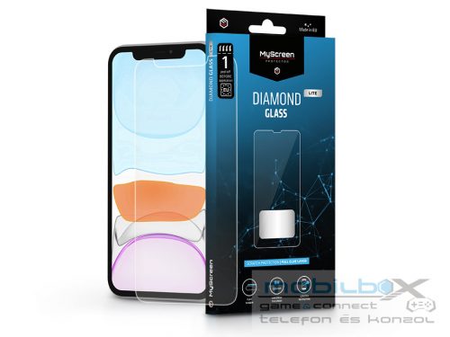 Apple iPhone XR/11 edzett üveg képernyővédő fólia - MyScreen Protector Diamond  Glass Lite Full Glue - átlátszó