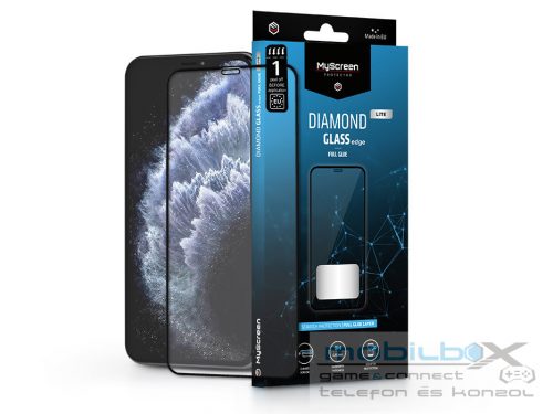 Apple iPhone XS Max/11 Pro Max edzett üveg képernyővédő fólia - MyScreen        Protector Diamond Glass Lite Edge2.5D Full Glue - fekete