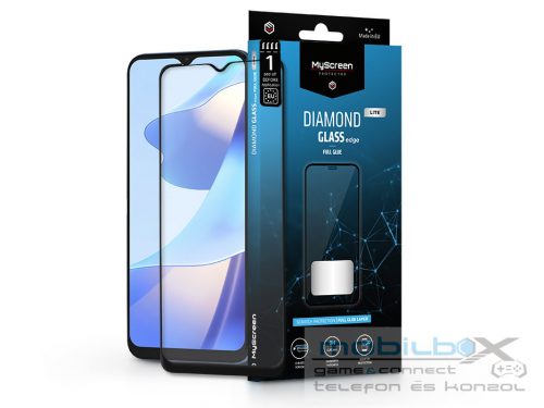 Oppo A16/A16s edzett üveg képernyővédő fólia - MyScreen Protector Diamond Glass Lite Edge2.5D Full Glue - fekete