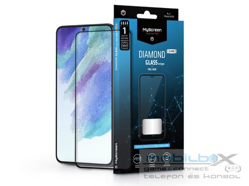 Samsung G990B Galaxy S21 FE 5G edzett üveg képernyővédő fólia - MyScreen        Protector Diamond Glass Lite Edge2.5D Full Glue - fekete