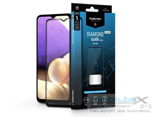 Samsung A326B Galaxy A32 5G edzett üveg képernyővédő fólia - MyScreen Protector Diamond Glass Lite Edge2.5D Full Glue - fekete