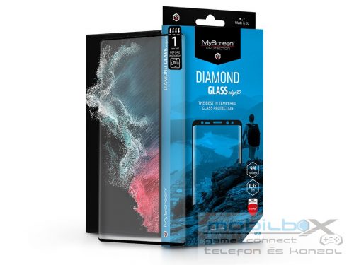 Samsung S908B Galaxy S22 Ultra 5G edzett üveg képernyővédő fólia ívelt          kijelzőhöz - MyScreen Protector Diamond Glass Edge3D - fekete