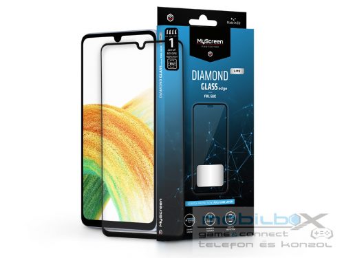 Samsung A336B Galaxy A33 5G edzett üveg képernyővédő fólia - MyScreen Protector Diamond Glass Lite Edge2.5D Full Glue - fekete