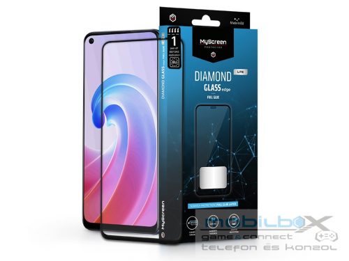 Oppo A96 edzett üveg képernyővédő fólia - MyScreen Protector Diamond Glass Lite Edge2.5D Full Glue - fekete