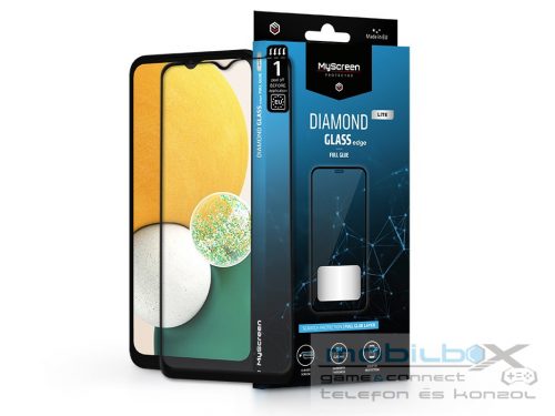 Samsung A135F Galaxy A13 4G/A136U Galaxy A13 5G edzett üveg képernyővédő fólia -MyScreen Protector Diamond Glass Lite Edge2.5D Full Glue - fekete