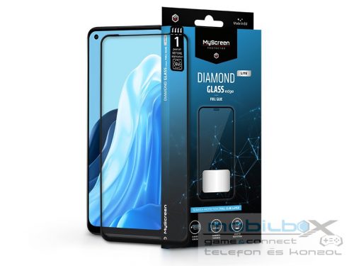 Oppo Reno7 Lite/Reno8 Lite edzett üveg képernyővédő fólia - MyScreen Protector  Diamond Glass Lite Edge2.5D Full Glue - fekete