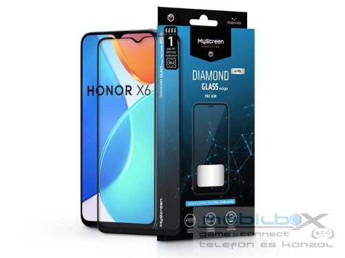 Honor X6 edzett üveg képernyővédő fólia - MyScreen Protector Diamond Glass Lite Edge2.5D Full Glue - fekete