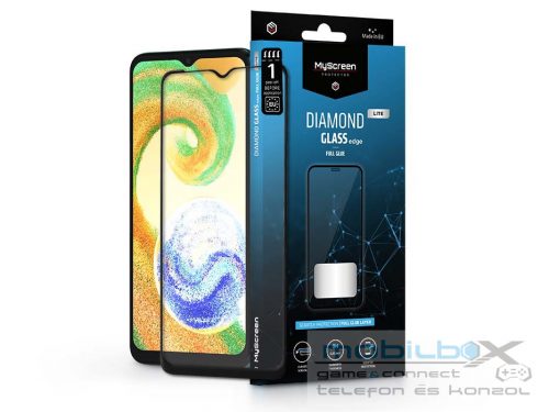 Samsung A047F Galaxy A04s edzett üveg képernyővédő fólia - MyScreen Protector   Diamond Glass Lite Edge2.5D Full Glue - fekete