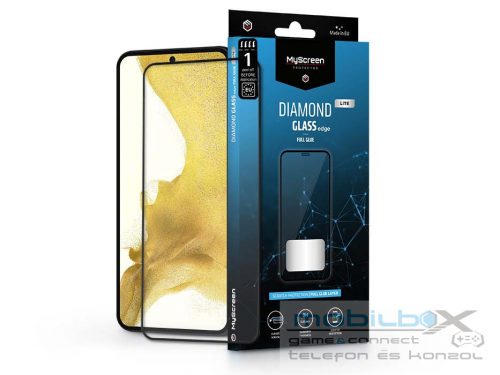 Samsung S901B Galaxy S22 5G/Galaxy S23 edzett üveg képernyővédő fólia -         MyScreenProtector Diamond Glass Lite Edge2.5D Full Glue - fekete