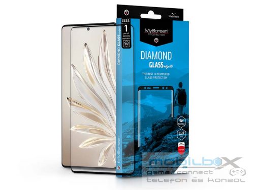 Honor 70 5G edzett üveg képernyővédő fólia ívelt kijelzőhöz - MyScreen          ProtectorDiamond Glass Edge3D - fekete