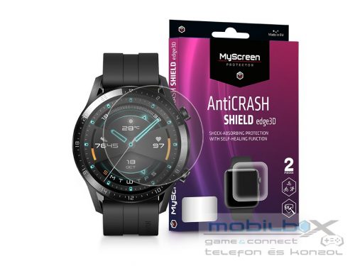 Huawei Watch GT 2 (46 mm) ütésálló képernyővédő fólia - MyScreen Protector      AntiCrash Shield Edge3D - 2 db/csomag - átlátszó