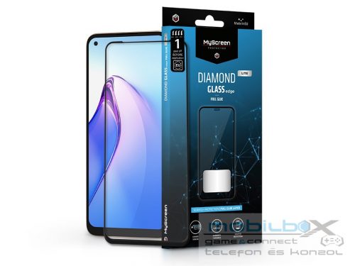 Oppo Reno8 5G rugalmas edzett üveg képernyővédő fólia - MyScreen Protector      Diamond Glass Lite Edge2.5D Full Glue - fekete