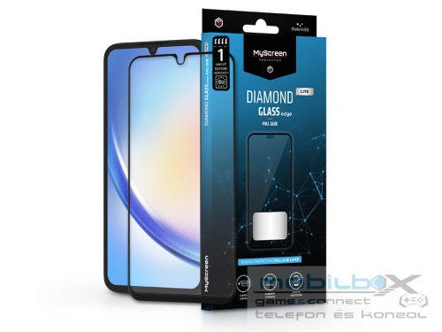 Samsung SM-A346 Galaxy A34 5G edzett üveg képernyővédő fólia - MyScreen         Protector Diamond Glass Lite Edge2.5D Full Glue - fekete