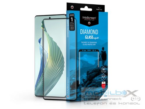 Honor Magic 5 Lite edzett üveg képernyővédő fólia ívelt kijelzőhöz - MyScreen   Protector Diamond Glass Edge3D - fekete