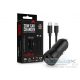 Maxlife szivargyújtós töltő adapter USB + Type-C bemenettel + Type-C - Lightningkábel - 20W - Maxlife MXCC-04-20WAC PD3.0 + QC3.0 Car Charger - fekete