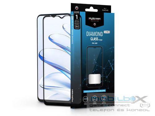 Honor 70 Lite edzett üveg képernyővédő fólia - MyScreen Protector Diamond Glass Lite Edge2.5D Full Glue - fekete