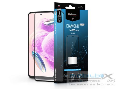 Xiaomi Redmi Note 12S edzett üveg képernyővédő fólia - MyScreen Protector       Diamond Glass Lite Edge2.5D Full Glue - fekete